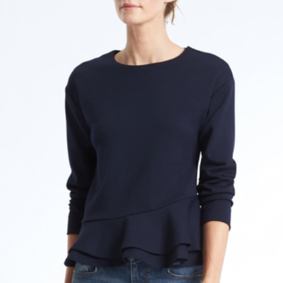 Banana Republic Tops - Banana Republic Contoured Navy Sweatshirt